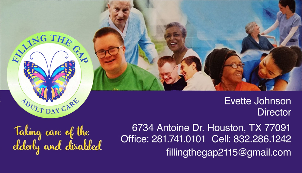 Filling the Gap Adult Day Care ad
