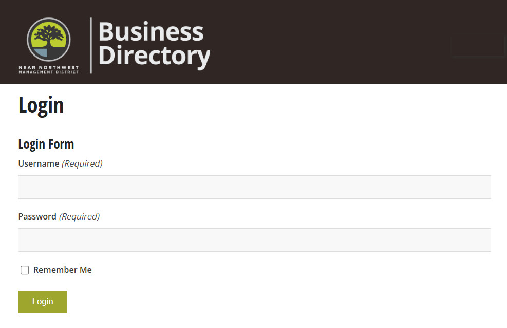 NNMD Business Directory - Login Login Page