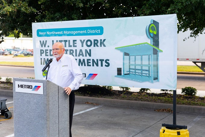 W. Little York Pedestrian Improvement Project - NNMD President Wayne Norden addressing the crowd