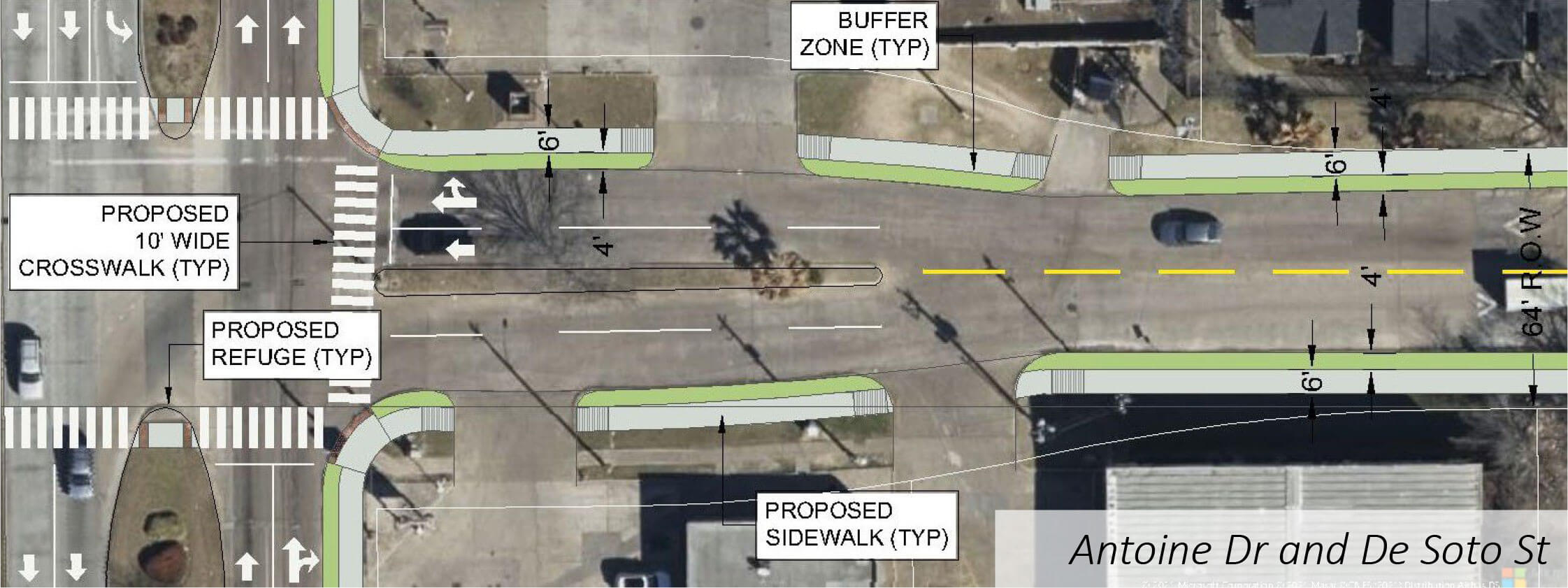De Soto Street Bike Pedestrian Access Project Proposed Plan View (NTS)