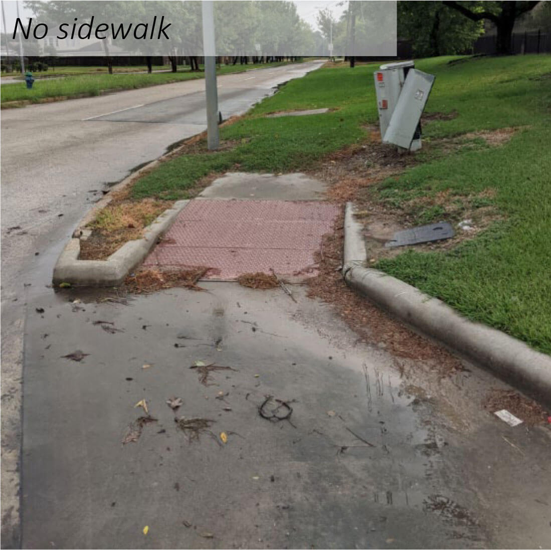 no sidewalk
