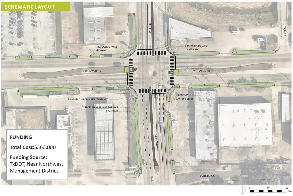 W Tidwell Road at Bingle Road - Schematic layout